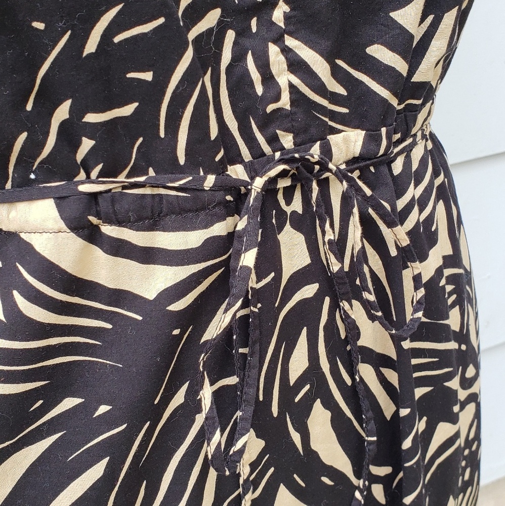 GAP Black / Cream Print Maxi Dress w/ pockets! - 6 - Picture 4 of 8